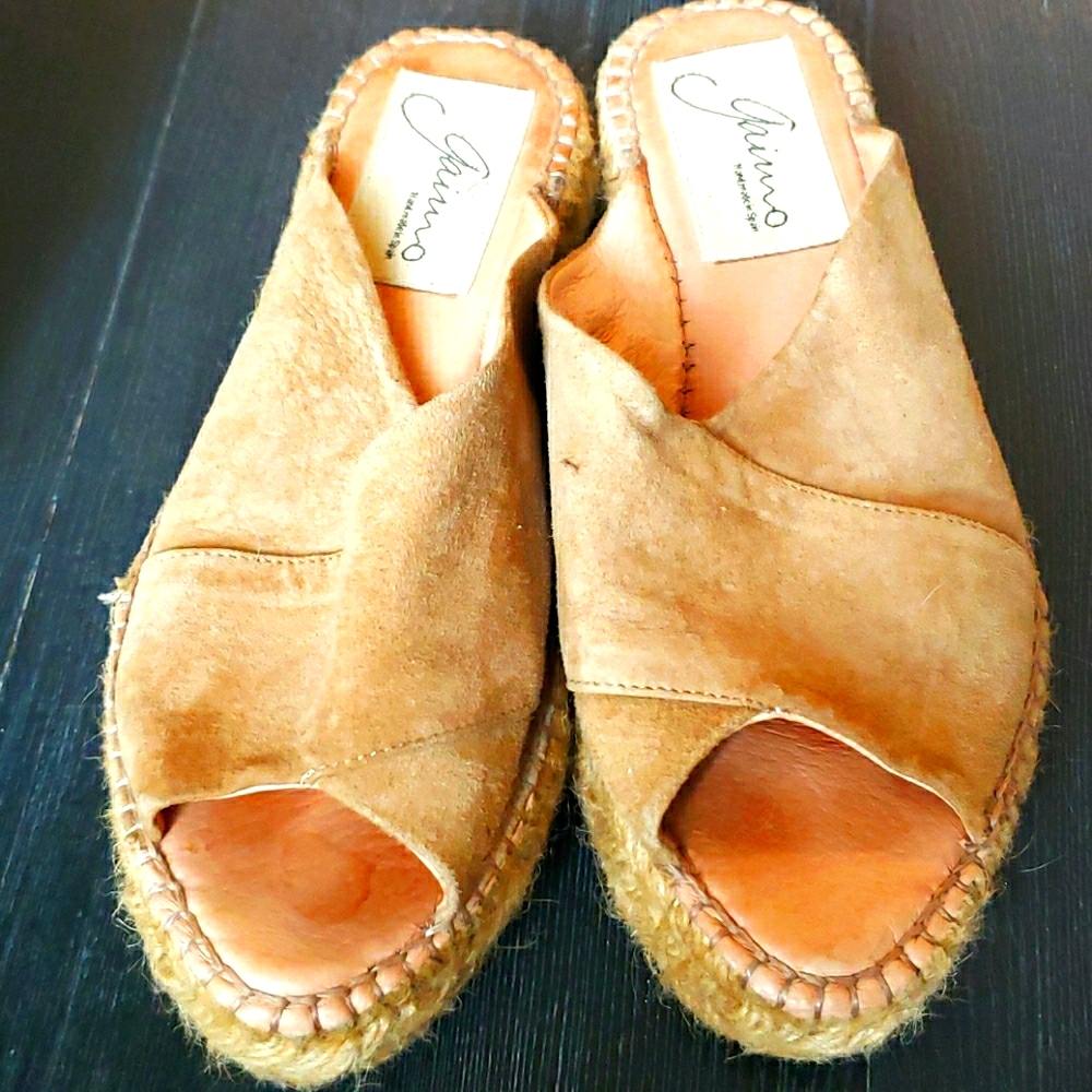 Slides Espadrilles Suede Top Size 37